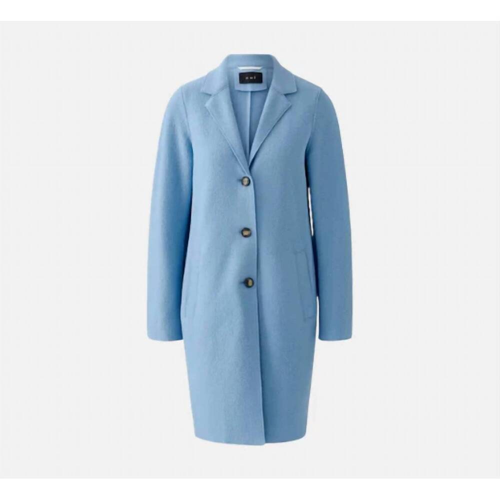 NEW OUI women's double face wool coat in celestial blue